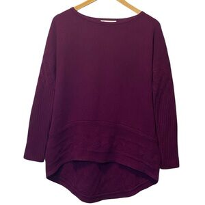 The Cashmere Project Sweater Women S Berry Fuschia High Low Textured Knit 100%